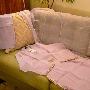 3‑Piece Pure Organza Embroidered Suit Size S